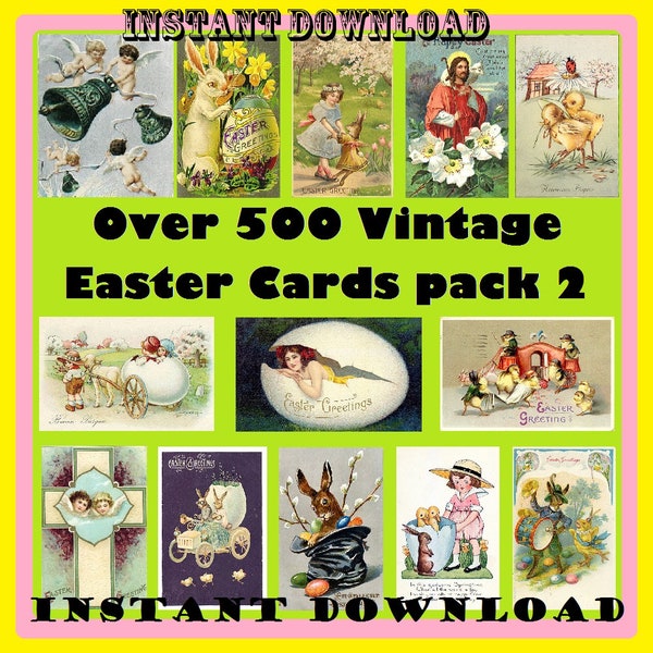 500+ vintage EASTER images from cards victorian Egg Basket Bunny Rabbit Hat Holy Card Making scrapbooking INSTANT DOWNLOAD great deal! pack2