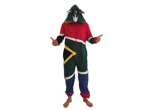 Adult Animal Onesie (Kigurumi - Cosplay - Anime) - South African Flag Springbok Costume