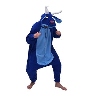 Macacão Animal Adulto (Kigurumi - Cosplay - Fantasia - Anime - Rugby) - Blue Bull