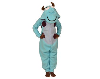 Kids Animal Onesie (Kigurumi - Cosplay) - Blue Happy Monster (Sully inspired)