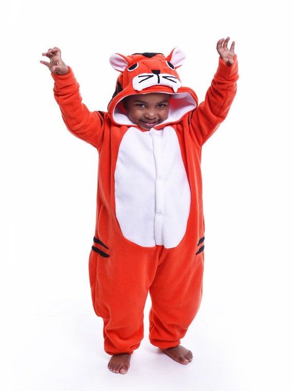 Kids Animal Onesie kigurumi Cosplay Orange Tiger Etsy UK