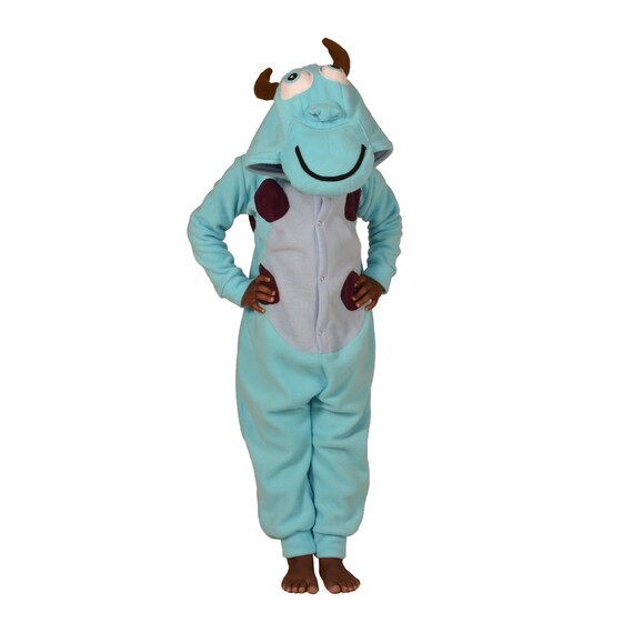 Kids Animal Onesie kigurumi Cosplay Blue Happy Monster sully