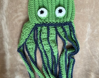Crocheted octopus hat ,unique jellyfish hat,cozy beanie, warm snow and ski hat