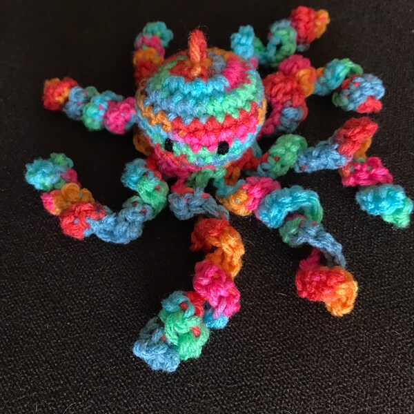 Mini crochet octopus, stocking toy, octopus toy, purse friend, keychain or purse hanger, desk buddy,  octopus plushie, mini sea creature,