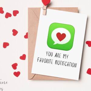 You are My Favorite Notification Valentines Day Card, Digital Card, Instant Download, Boyfriend Card, Girlfriend Card
