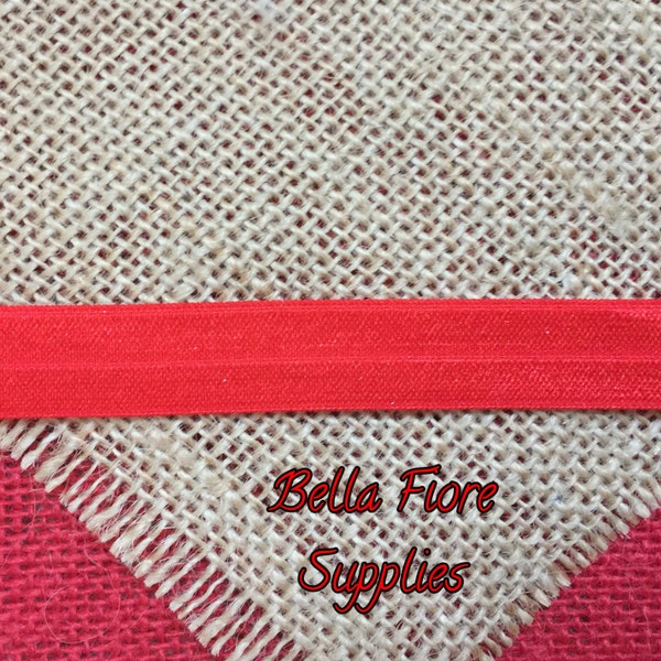 Red Fold Over Elastic- Red FOE- Wholesale- DIY Headband- 5/8” By the Yard
