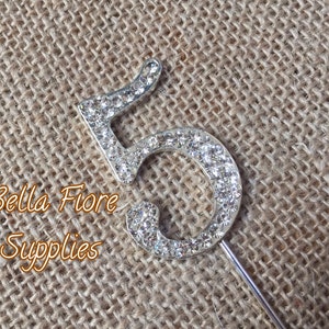5th Birthday Rhinestone Cake Topper- Happy Birthday Rhinestone Cake Topper- Crystal Cake Topper- Cake Topper- 5th Birthday- Cake Decoration