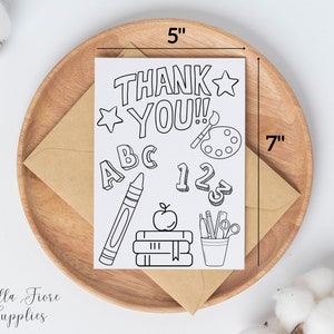 Thank You Coloring Card, Teacher Card, Teacher Appreciation, Printable ...
