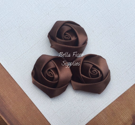 SATIN ROSE HAIR CLAW CHOCOLATE BROWN SATIN ROSE HAIR CLAW CHOCOLATE BROWN