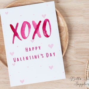Tarjeta de San Valentín XOXO, Tarjeta digital, Descarga instantánea, Tarjeta de novio, Tarjeta de novia, Tarjeta de amigo