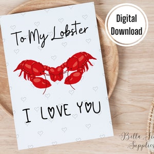 Para meu cartão de lagosta, cartão de casamento, download instantâneo, cartão de aniversário engraçado, cartão para impressão, feliz aniversário, cartão de amor, cartão de dia dos namorados