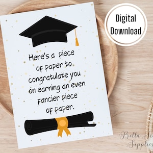 Phantasie Papier Graduierung Karte, Graduierung Karte, druckbare Karte, digitale Karte, Instant Download, Diplom Karte