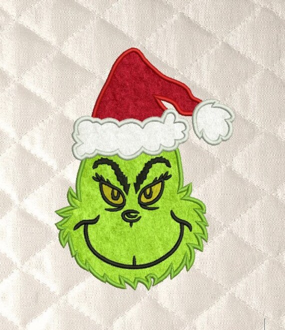 grinch applique machine embroidery designs 3 sizes Etsy