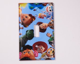 Decorative toy story and gang single light switch plate cover