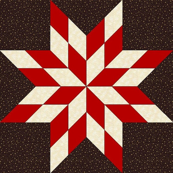 Red Blazing Star Barn Quilt, Light weight; many sizes -w/ UV Film