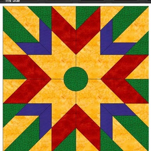 Irish Star Barn Quilt, Light weight, Free shipping... Better than wood, many sizes; w/ UV Film