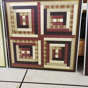 Log Cabin Barn Quilt, Light weight, w/ UV Film. Note: 4 wks to ship image 4