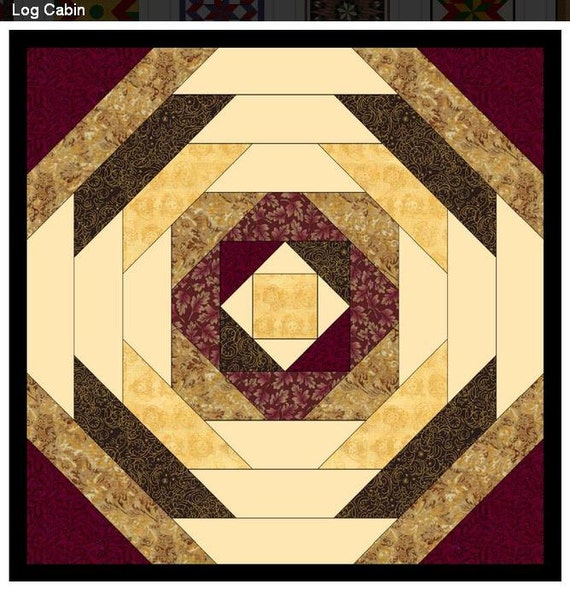 Pineapple Log Cabin Barn Quilt, Light weight; w/ UV Film. Note: 4 wks to ship