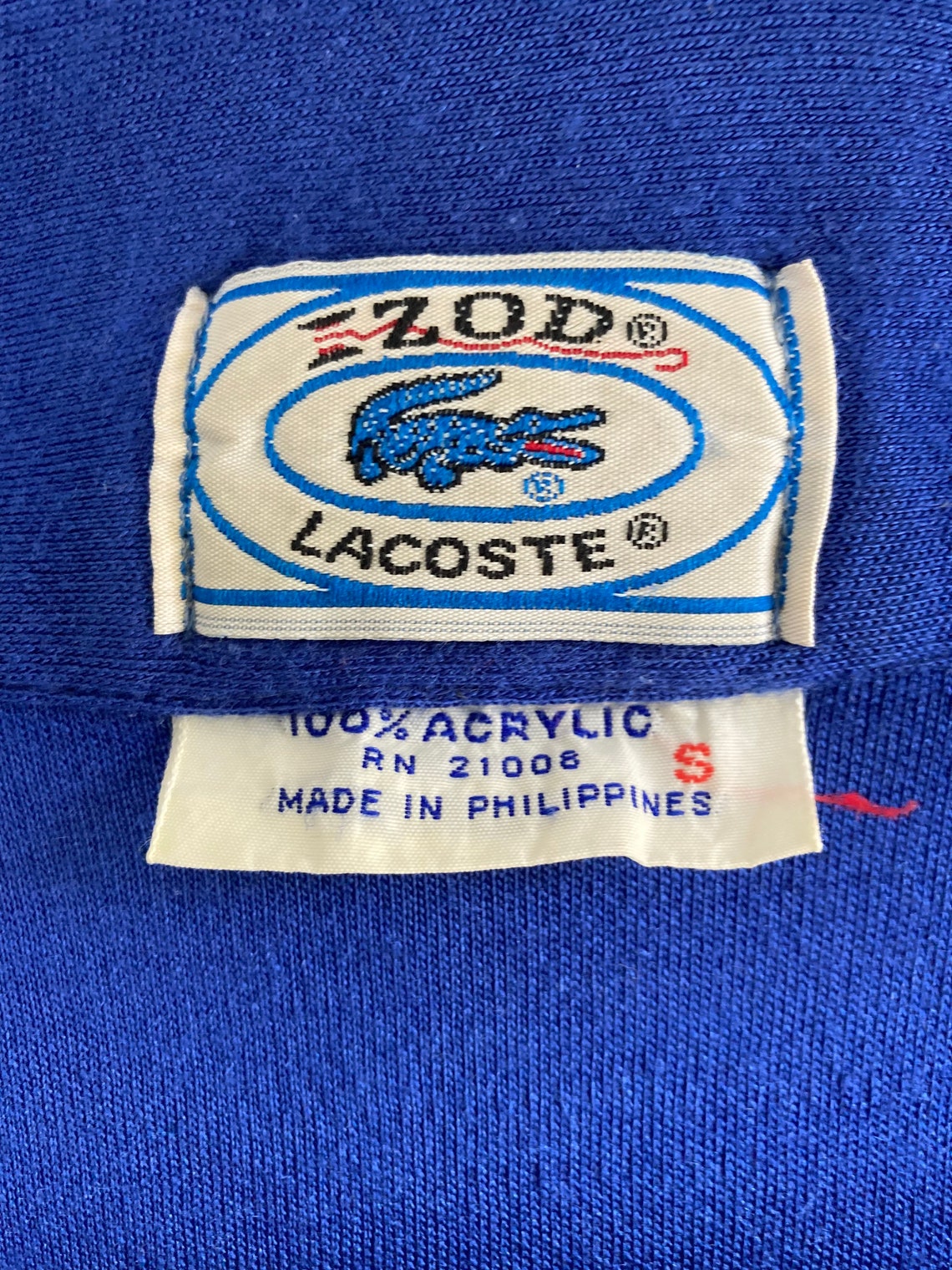 Vintage Izod Lacoste Alligator Men's S Blue 80s 90s Zip | Etsy