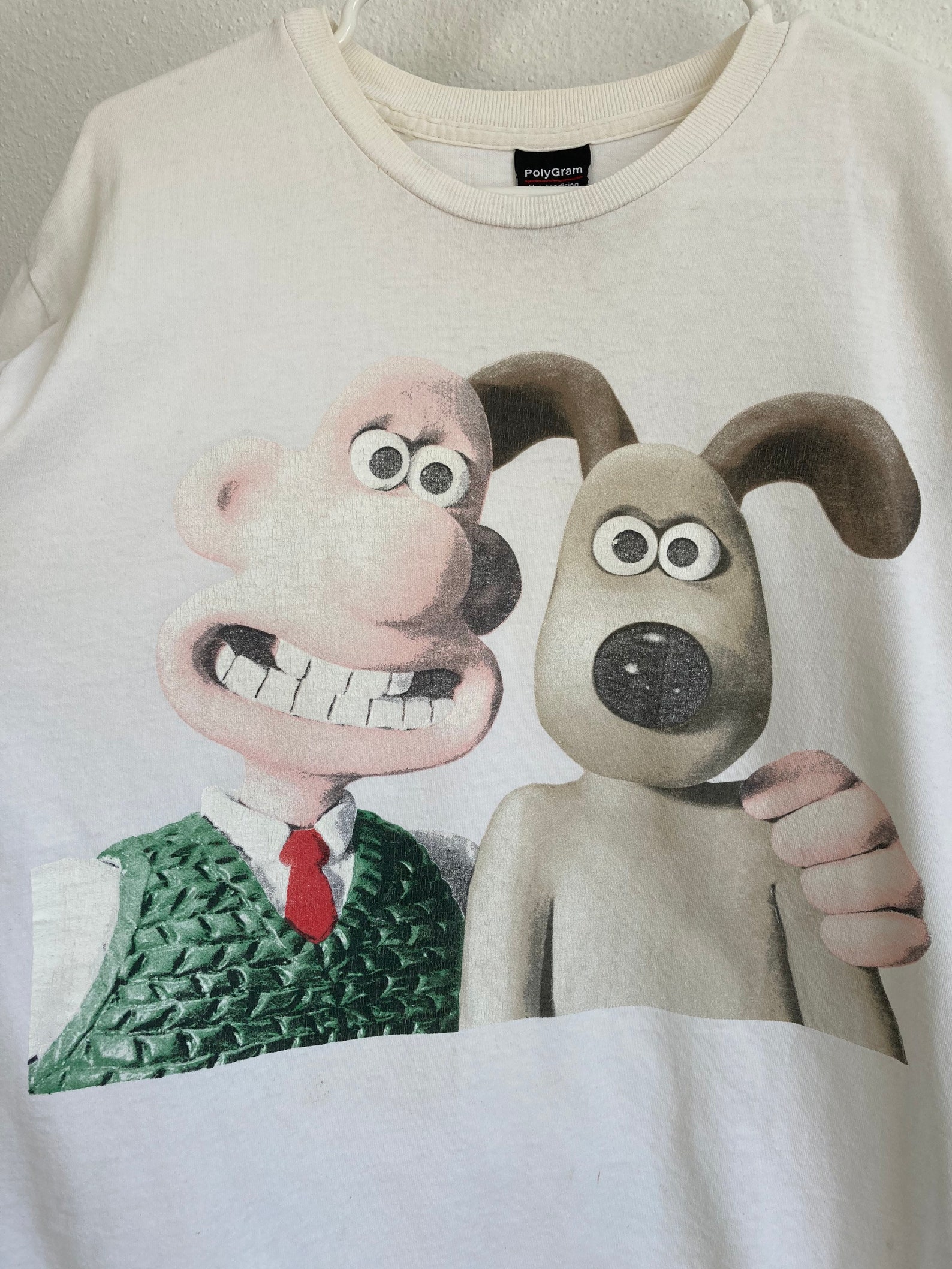 Vintage Wallace and Gromit Men's L White 90s Shirt Cartoon Etsy