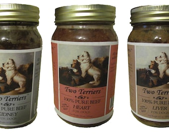 Beef for Dogs (100% Pure Washington Beef: Heart, Liver and Kidney), TWO TERRIERS