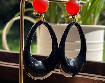 Boucles d’oreilles clips, Clips d'oreilles, boucles d'oreilles pour oreilles non percées, boucles d'oreilles résine