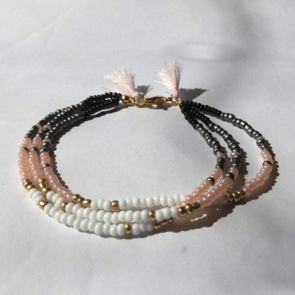Bracelet multirang, bracelet en perles, bracelet superposable.
