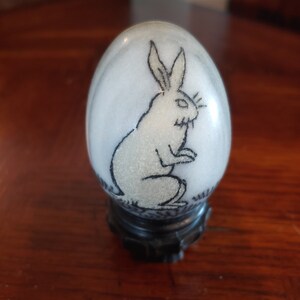 Rabbit painted on an Egg