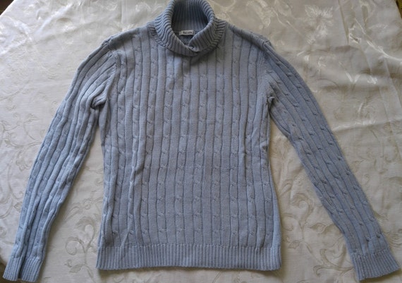 Liz  Co Light Blue Long Sleeved Sweater - image 1