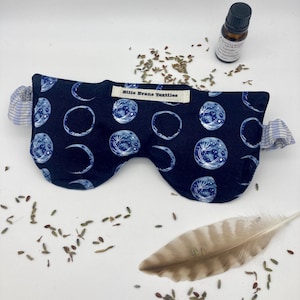 Weighted lavender & flaxseed sleep mask / removable cover weighted sleep mask/ Nature inspired sleep mask Phases full moon