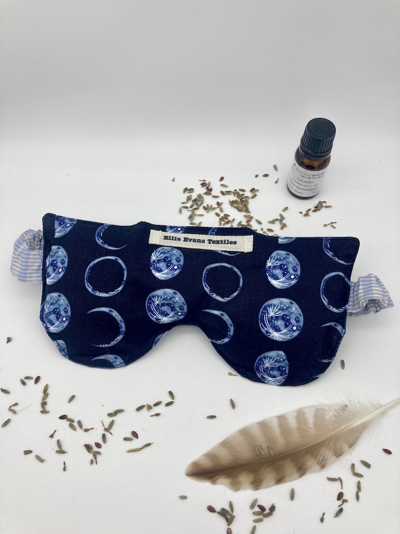 Weighted lavender & flaxseed sleep mask / removable cover weighted sleep mask/ Nature inspired sleep mask Phases full moon