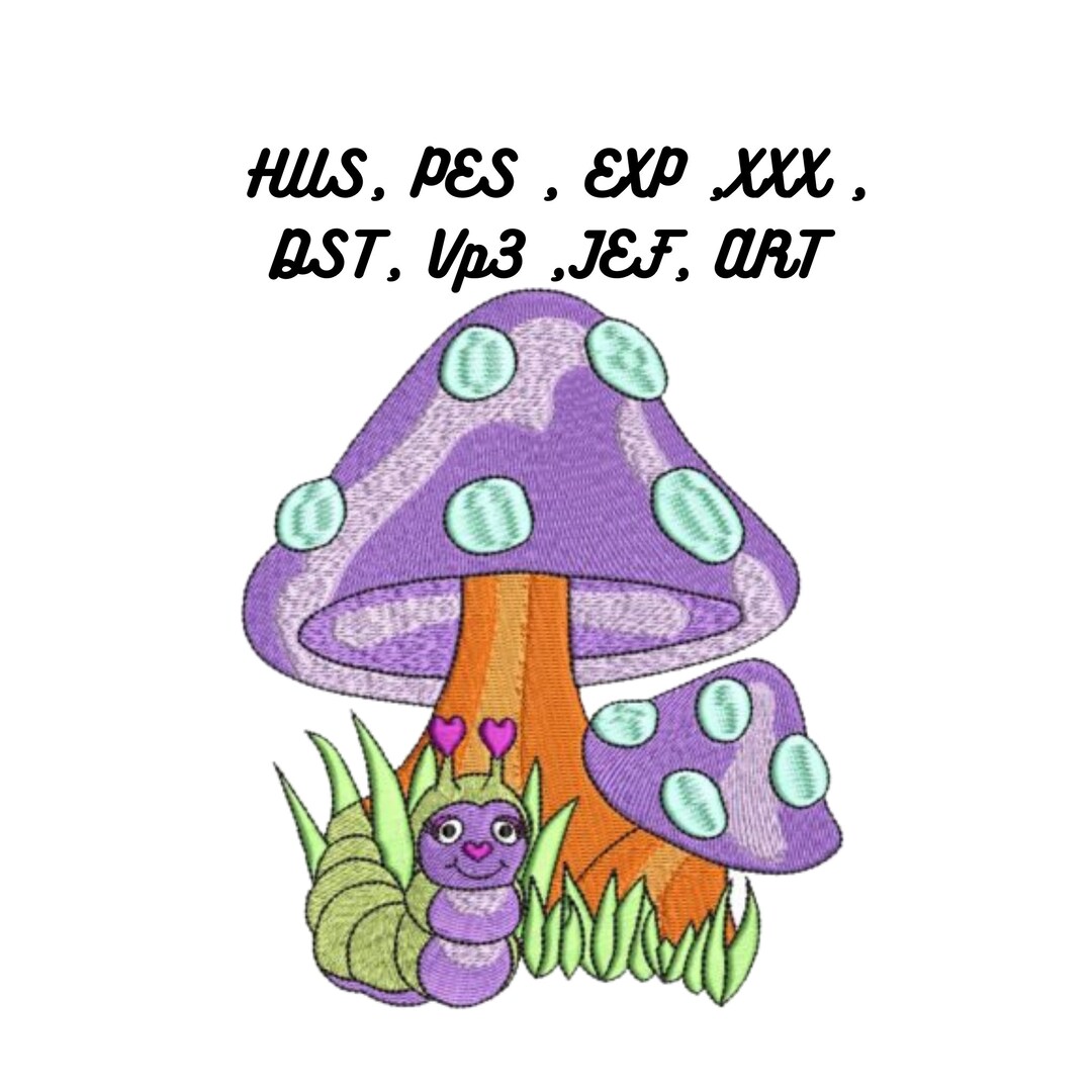 Mushroom Embroidery Design, Digital Embroidery, Embroidery Design
