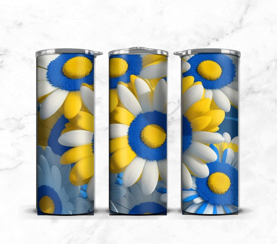 Sunflower Blue Yellow ,tumbler Designs,summer Tumbler,20oz Sublimation