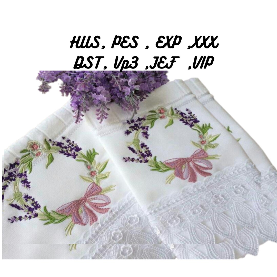 Lavender Flower Embroidery Design ,flowers Design , Floral Embroidery