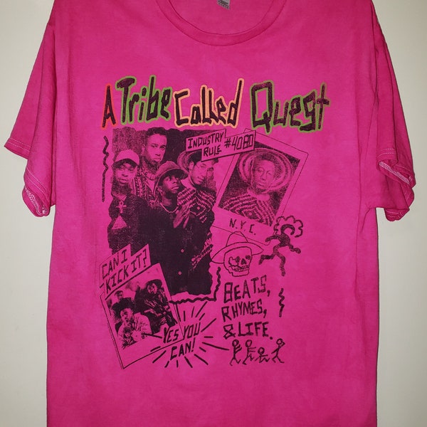 A Tribe Called Quest hotpink dye tshirt. Size men's large.  NEW.