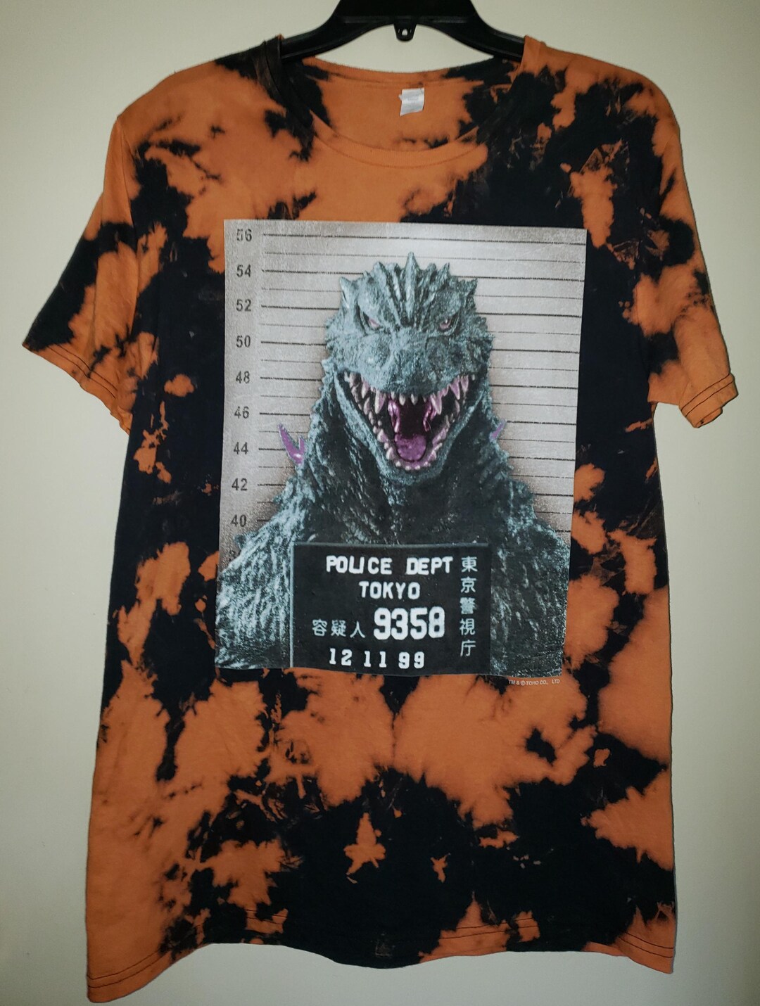 GODZILLA Tie Dye Shirt. Japanese Movie Poster. Men's Medium . NEW. - Etsy