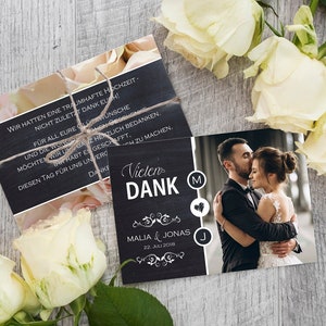 DANKESKARTE HOCHZEIT | Danksagung personalisiert individualisiert Foto Hochzeitspapeterie Wir sagen Danke Hochzeitskarte Fotokarte Gäste