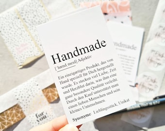 HANDMADE DEFINITION | Bestellung Bedanken Thank you Karte Handgemacht mit Liebe Verpacken Kleinunternehmer Selbstständig Verpackungsliebe