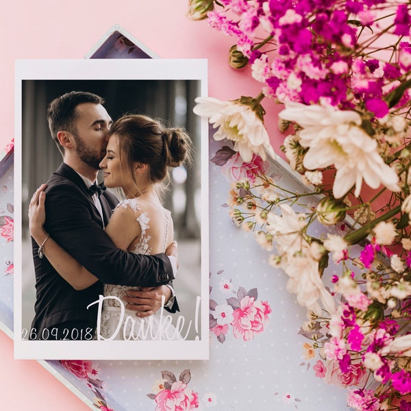 DANKESKARTE HOCHZEIT | Danksagung personalisiert individualisiert Foto Hochzeitspapeterie Wir sagen Danke Hochzeitskarte Fotokarte Gäste