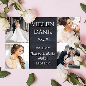 DANKESKARTE HOCHZEIT | Danksagung personalisiert individualisiert Foto Hochzeitspapeterie Wir sagen Danke Hochzeitskarte Fotokarte Gäste