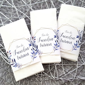 25x TEARS OF JOY HANDKERCHIEF WEDDING Elegance | Banderole | wedding ceremony | registry office | personalized individualized | wedding stationery