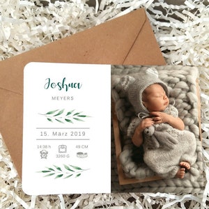 BIRTH CARD BABY | Thanksgiving | birth | greeting card | personalized | individualized | with photos | Stationery | baby girl | baby boy