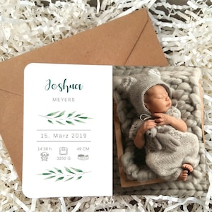 CARTE DE NAISSANCE BÉBÉ | Remerciements | naissance | Carte de vœux | personnalisé | individualisé | avec photos | Papeterie | Petite fille | Bébé garçon