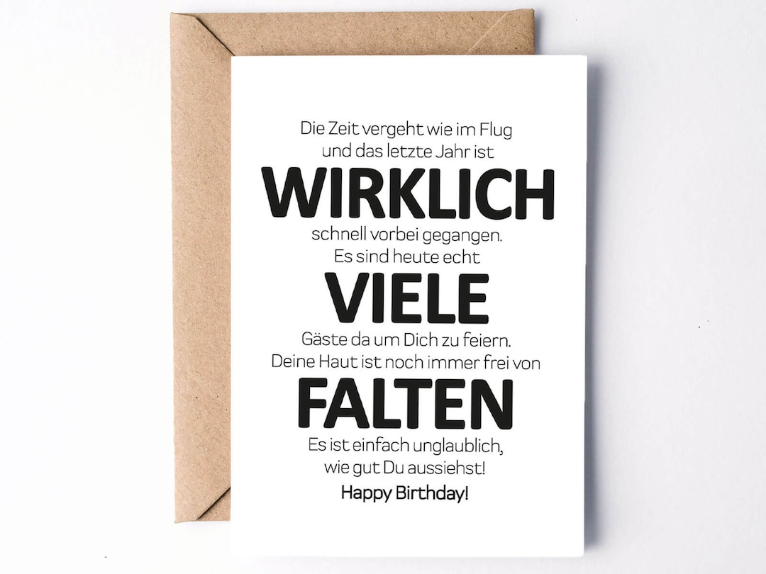 KARTE wirklich Viele Falten Geburtstagskarte Runder Geburtstag Freche