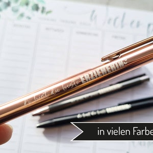 Penna a sfera "miglior educatore" | Asilo Addio Kulli Accessorio Home Office Penna dorata Diario Scrittura Antracite Oro Oro rosa