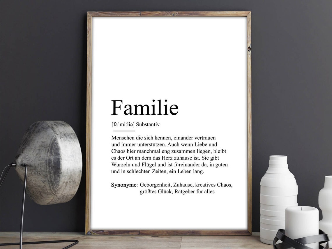 Poster FAMILIE Bedanken Family Geschenk Etsy