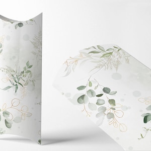 KISSENVERPACKUNG Greenery | Bestellungen Verpacken Kleinunternehmer Handmade Shop Verpackung Kästchen Eukalytus Schachtel Geschenk einpacken
