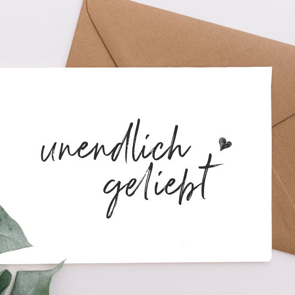 KARTE "unendlich geliebt " | Baby | Schwangerschaft | Folgewunder | Valentinstag | Liebeserklärung | Lovestory | Liebe | Love |  Jahrestag