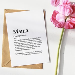 CARD "MAMA" | Thank you | Mother's Day | Best Mom | Gift | Announcement | Definition | Baby | Pregnancy | Anticipation | Momtobe