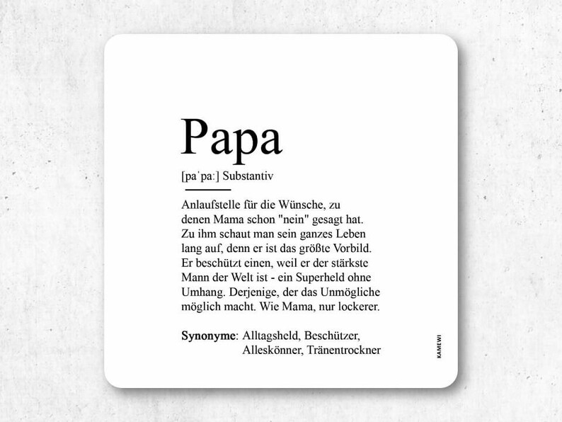 Bier-Flaschenbanderole Papa Definition Vatertag Geschenk Überraschung Geschenkidee Kleinigkeit Bierpräsent Biergeschenk Lustig Originell Bild 5